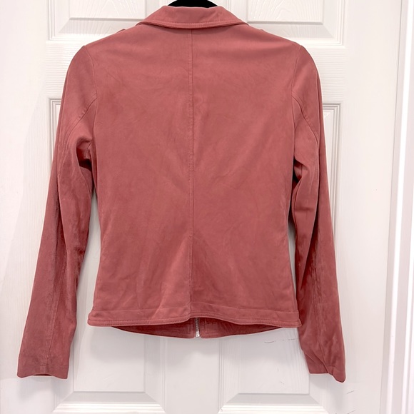 Guess Faux Suede Women’s Jacket Mauve 1/2 Zip Front Zip pockets Lined Sz XS - Picture 5 of 10
